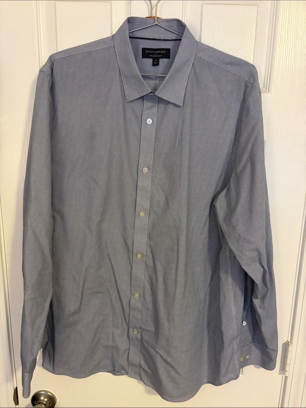 Banana Republic Men's Blue Micro-Pattern Dress Shirt (small spot price drop)